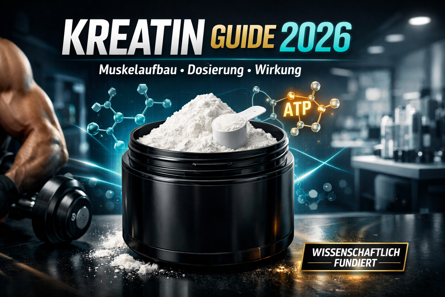 Kreatin Guide 2026: Muskelaufbau, Dosierung & Wirkung
