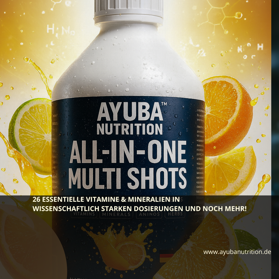 ALL-IN-ONE MULTI SHOTS™ by AYUBA NUTRITION – Dein täglicher Power-Shot für Energie, Regeneration & ganzheitliche Gesundheit