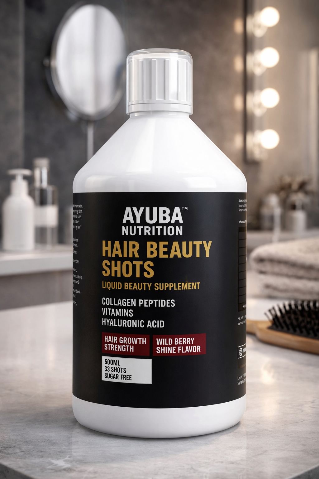 Hair Beauty Shots – Collagen,Vitamins, Hyaluronic Acid - Wild Berry - 500ml