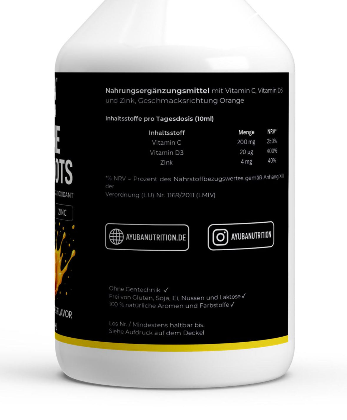 Immune Boost Shots - Vitamin C+D3 & Zinc - 500ml