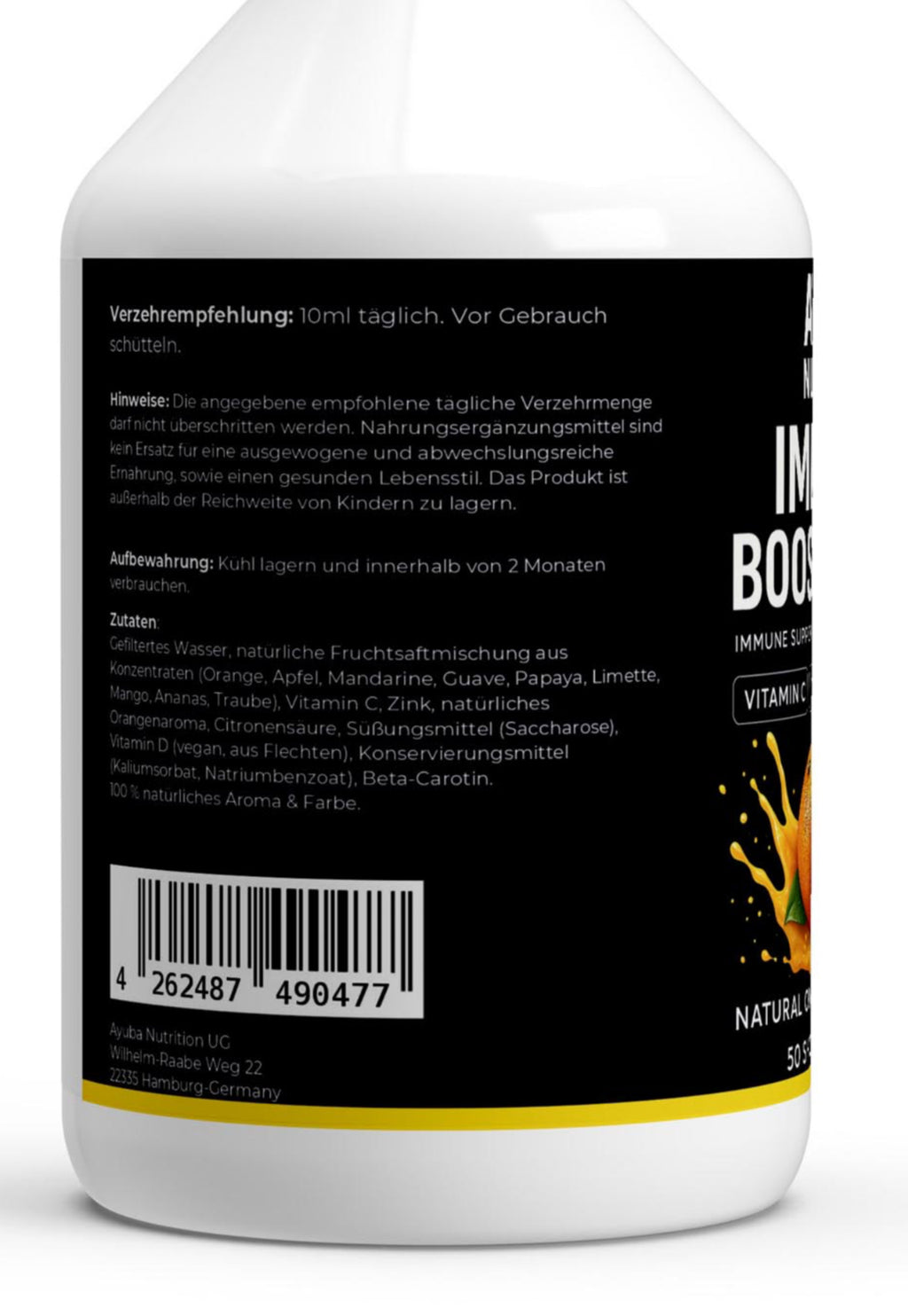 Immune Boost Shots - Vitamin C+D3 & Zinc - 500ml