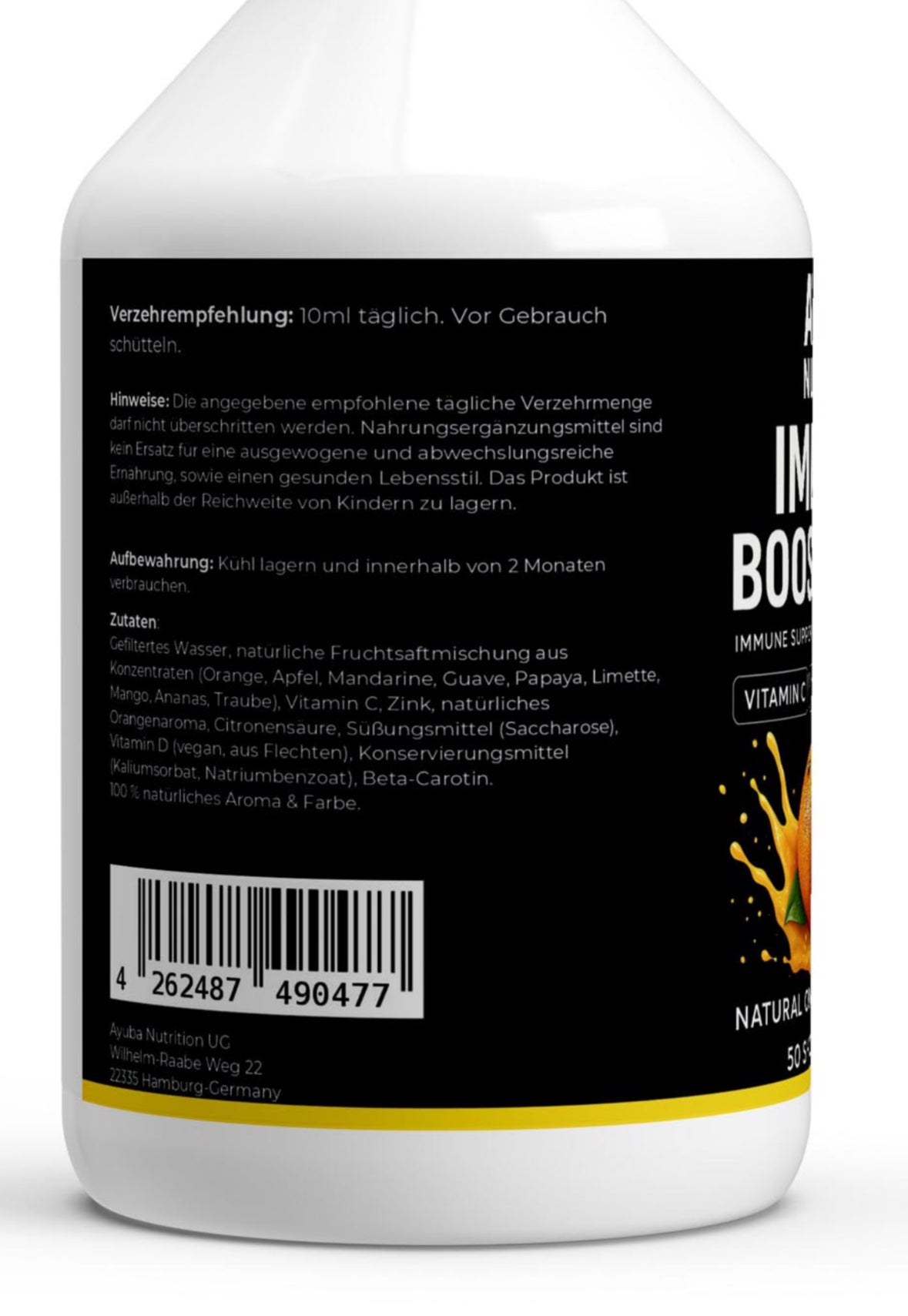 Immune Boost Shots - Vitamin C+D3 & Zinc - 500ml