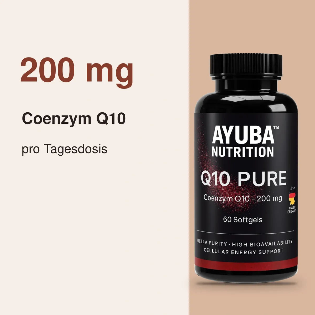 Coenzym Q10: 200 mg pro Tagesdosis